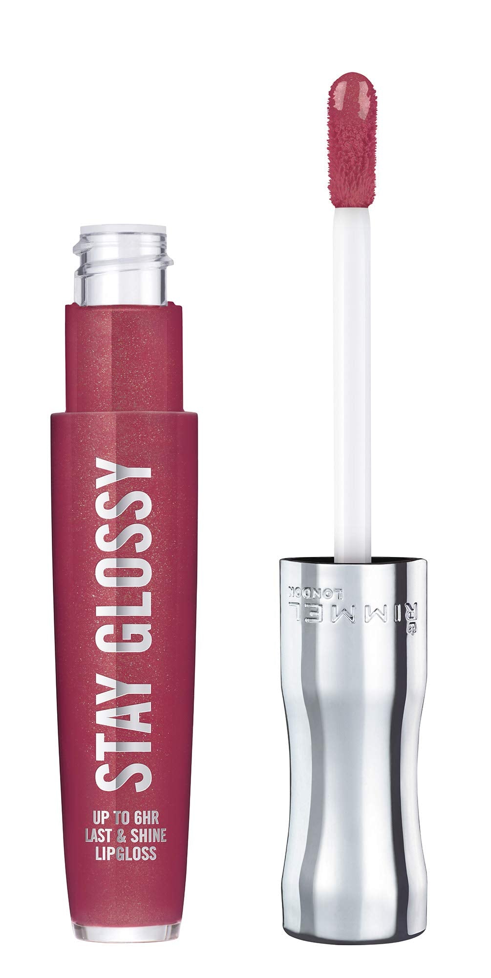 Rimmel Stay Glossy Lip Gloss, Non-Sticky & Lightweight, 340 Captivate Me!, 0.18 Fl Oz