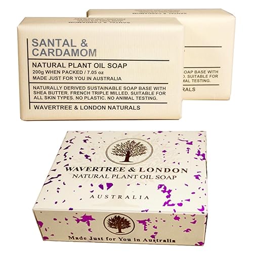 Wavertree & London Santal & Cardamon Soap Bars, 7Oz Moisturizing French Triple Milled, 2 Pack