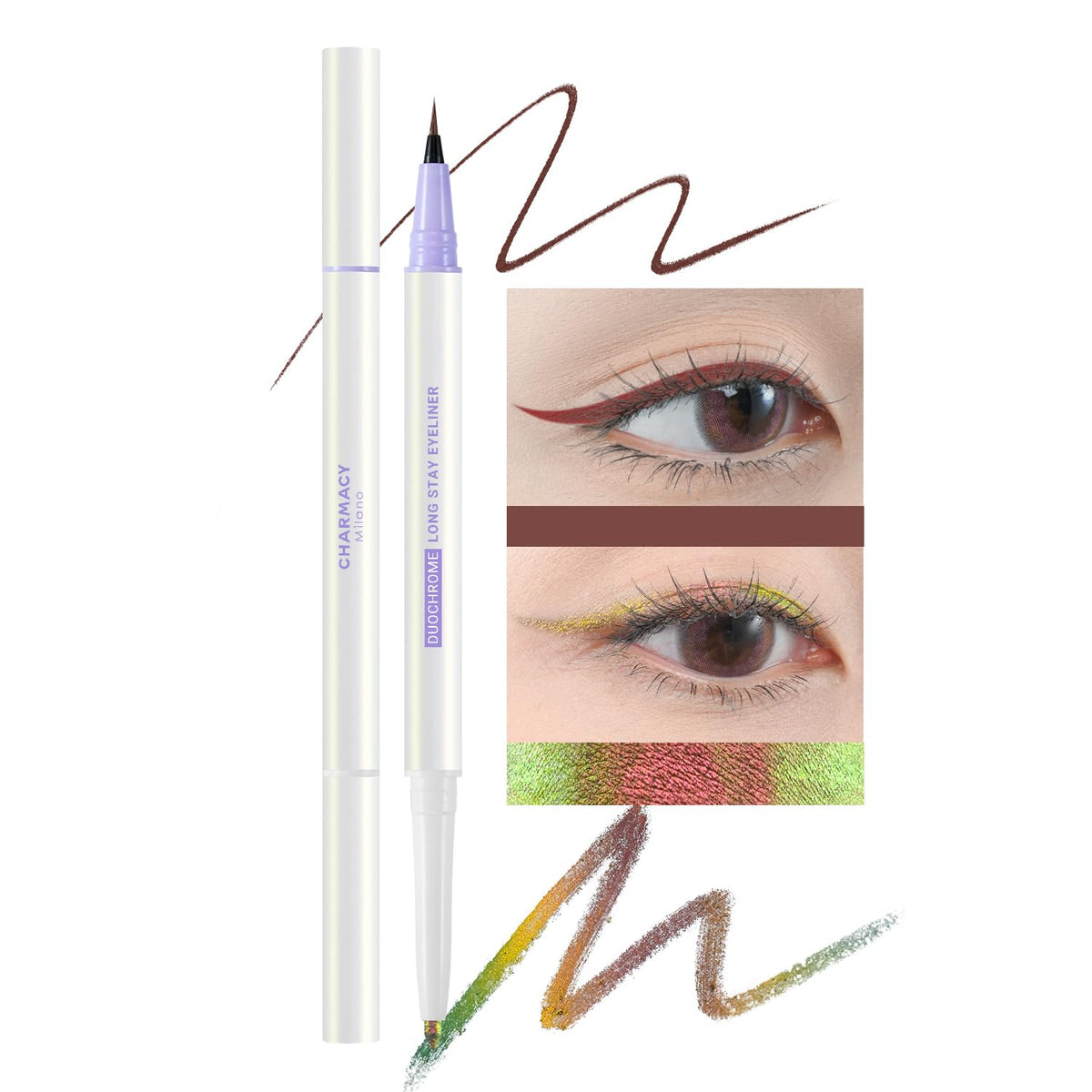 Charmacy Duochrome Gel Eyeliner - Waterproof, Smudge Proof, Long Lasting, De01-Tourmaline 