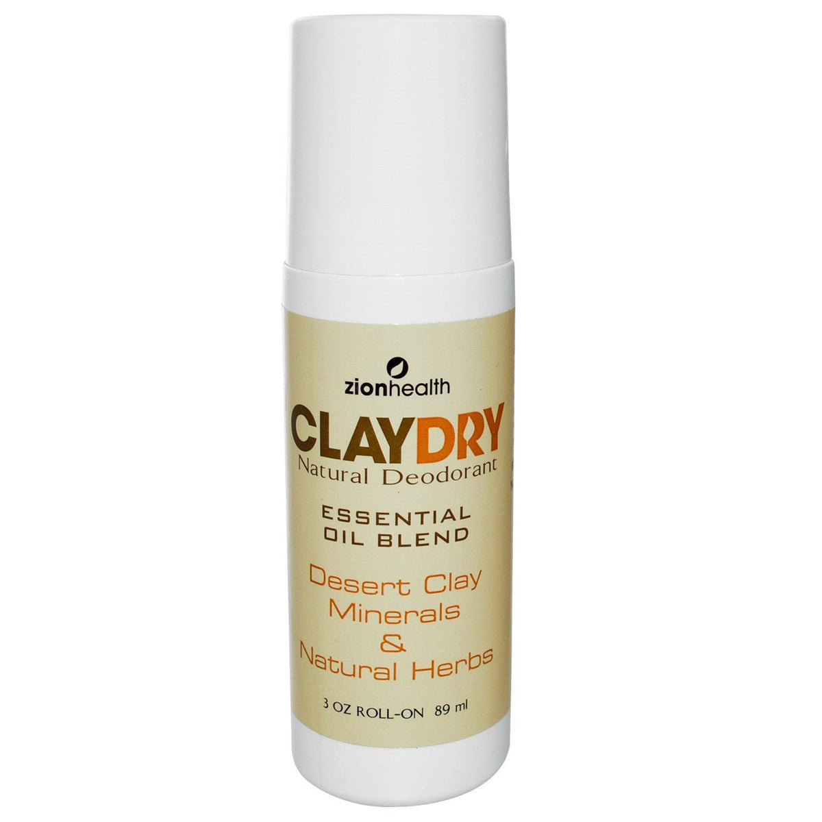 Zion Health Claydry Deodorant 3 Oz - All-Natural, Long-Lasting Protection By Adama Minerals