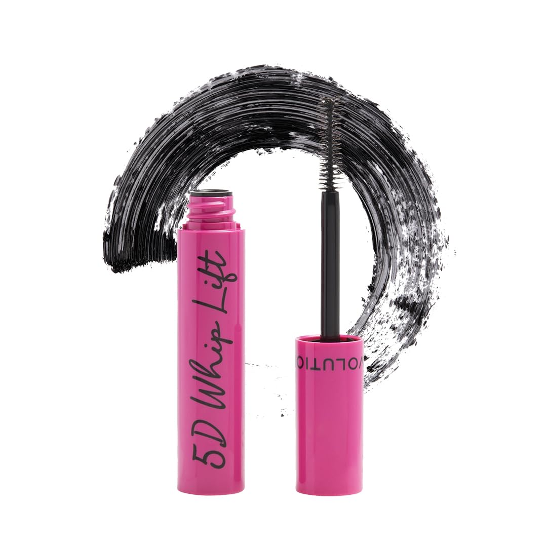 Revolution Beauty 5D Whip Lift Mascara - Volumizing, Lengthening, Waterproof, Jet Black 0.4 Oz