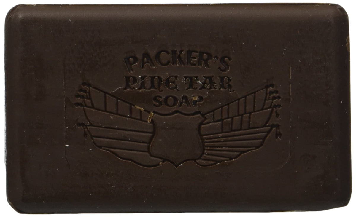 Packers Pine Tar Soap, 3.3 Ounce - Natural Brown Soap for Skin Care, Pack of 1