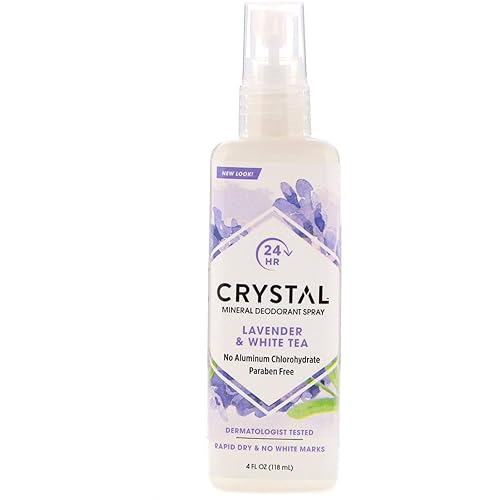 Crystal Deodorant Lavender & White Tea Spray, 4 fl oz - Mineral-Enriched, Natural Freshness