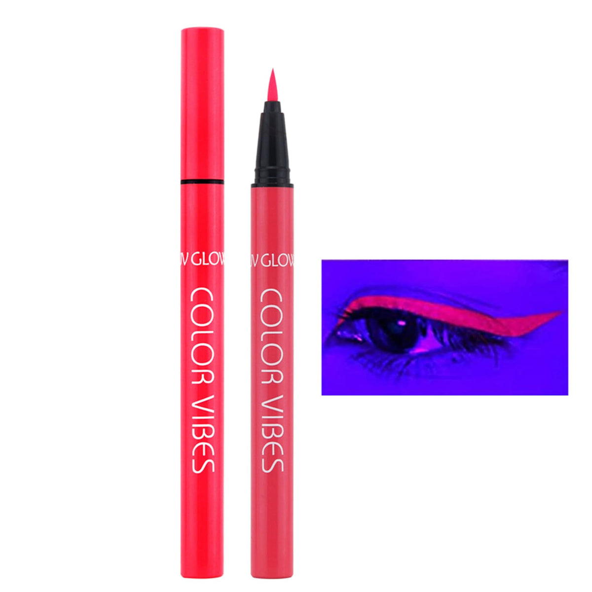 Wismee Neon Pink Uv Glow Liquid Eyeliner - Waterproof, Smudgeproof, Long Lasting For Makeup