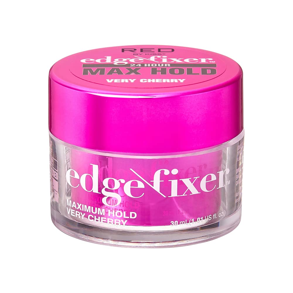 Red By Kiss Edge Fixer 24 Hour Edge Wax Gel - No Flaking, Biotin Infused, Very Cherry, 1.