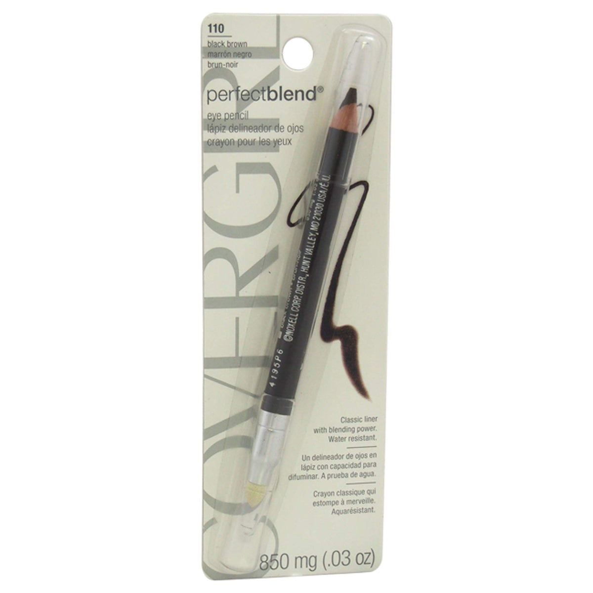 Covergirl Perfect Blend Eyeliner Pencil, Black Brown, 0.03 Oz, Blending Tip For Precision