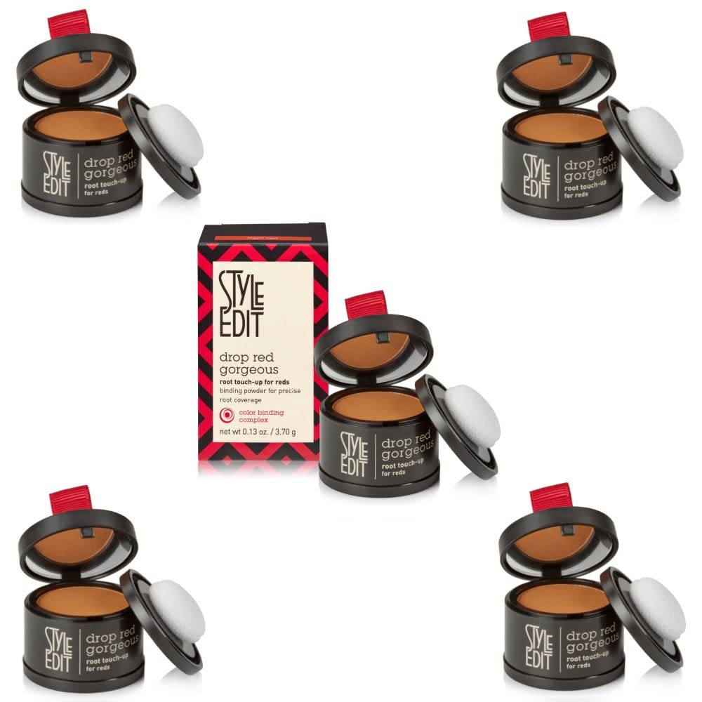 Style Edit Root Touch Up Powder - Light Red, 5 Pack, Water Resistant, Non-Sticky, Mess-Free