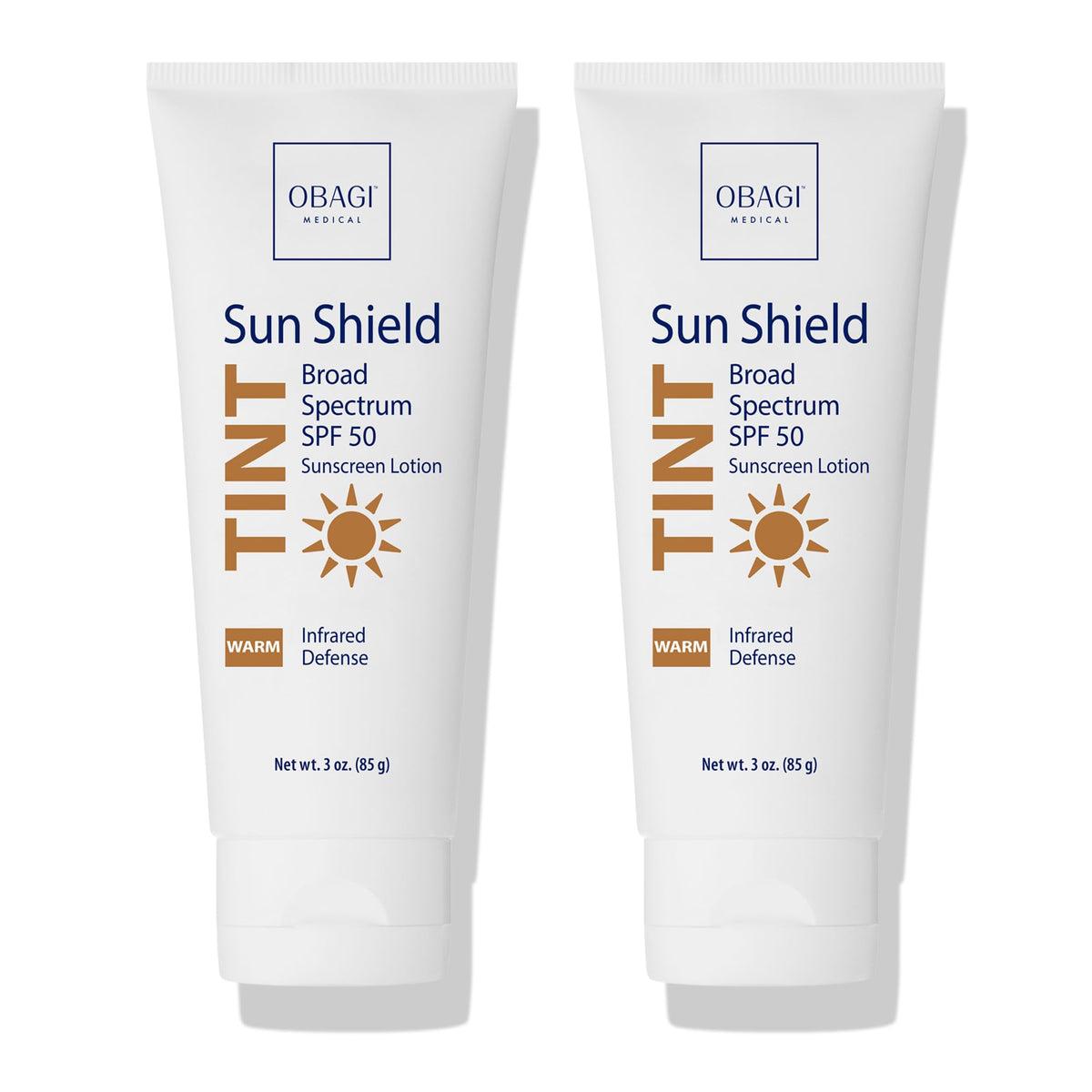 Obagi Sun Shield Tinted Sunscreen Spf 50 - Broad Spectrum, Warm Tint, 3 Oz, Pack Of 2