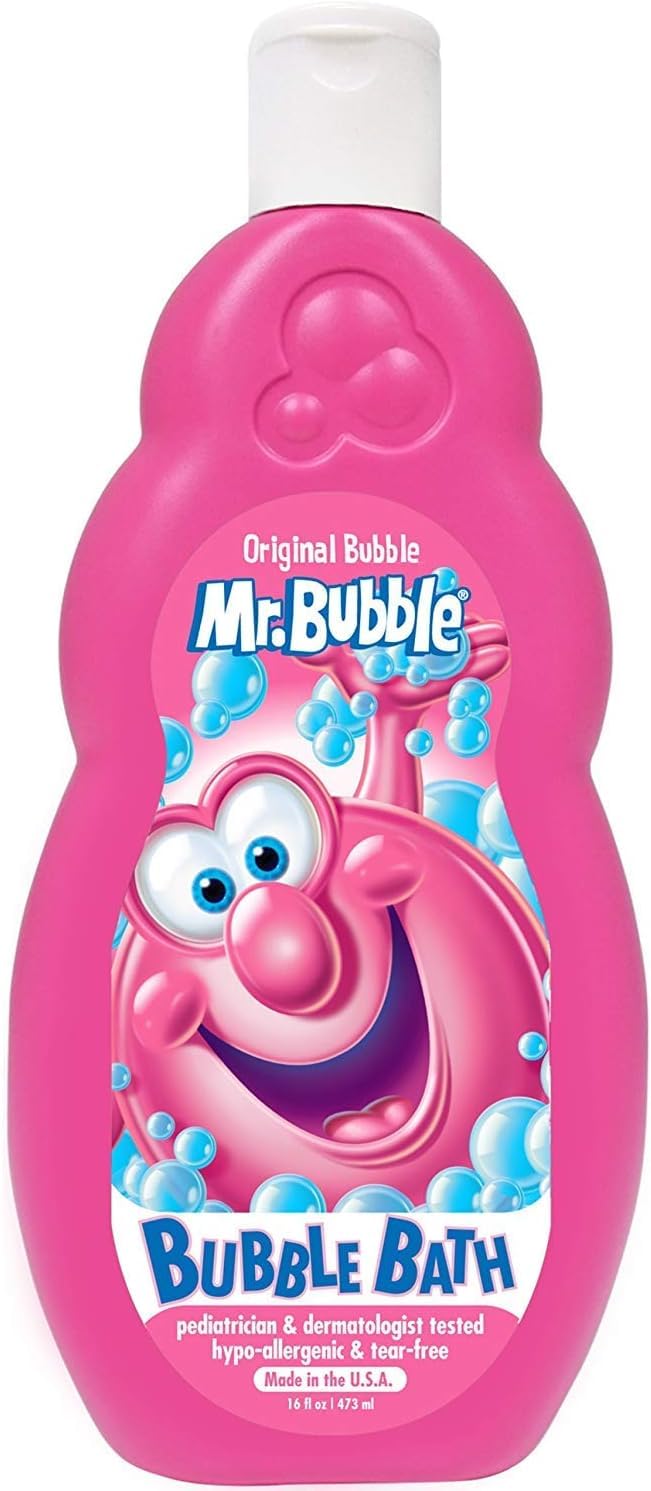 Mr. Bubble Liquid Bubble Bath, Original 16 Oz - Pack Of 7, Pink Fun For Kids