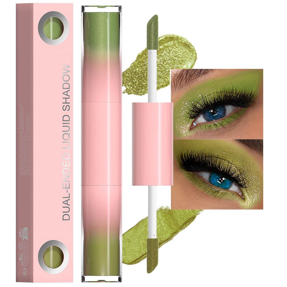 Evpct Dual-Ended Glitter Eyeshadow - Waterproof Shimmer & Green Glitter, Long Lasting Makeup