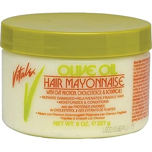 Vitale Olive Oil Hair Mayonnaise 8Oz - Oat & Egg Protein For Dry & Damaged Hair, Kids & Adults