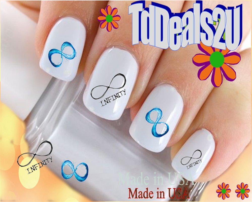 Hipzysticky Infinity Symbol Nail Art Decals - Waterslide Stickers For Diy Nail Design