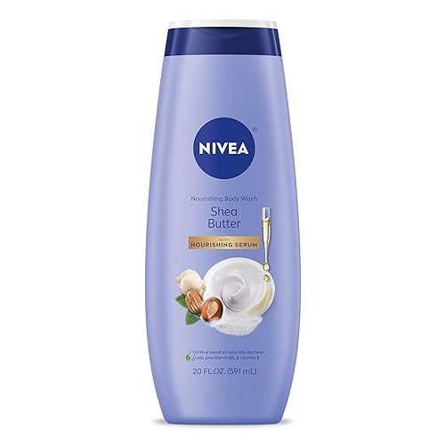 Nivea Shea Butter Body Wash - Moisturizing, Nourishing Serum, 20 Fl Oz, Plant-Derived Oils