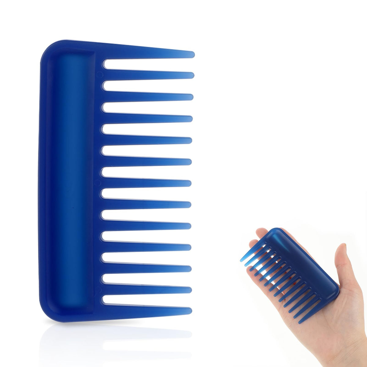 Mozeat Lens Mini Detangling Comb - 4&quot; Wide Tooth Plastic Shower & Travel Comb For Curly Hair