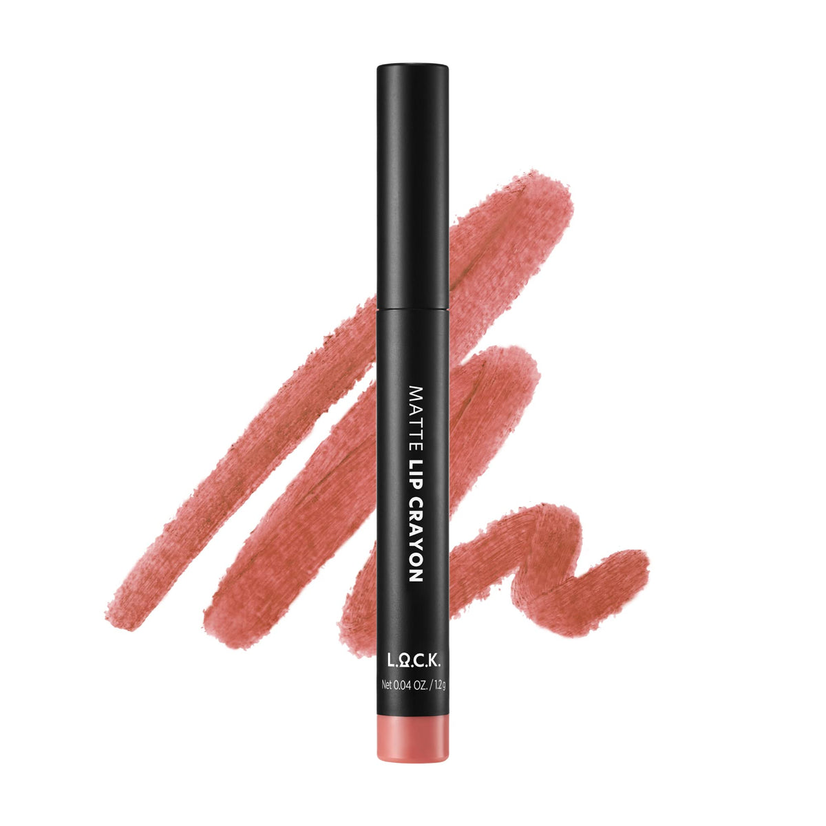 L.O.C.K. Matte Lip Crayon 02 Pale Pink - Long Lasting Velvet Soft Matte Lipstick, 1 Count