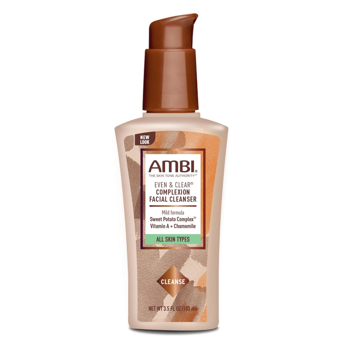 Ambi Even & Clear Complexion Facial Cleanser, 3.5 Fl Oz - All Skin Types, Hydroquinone-Free