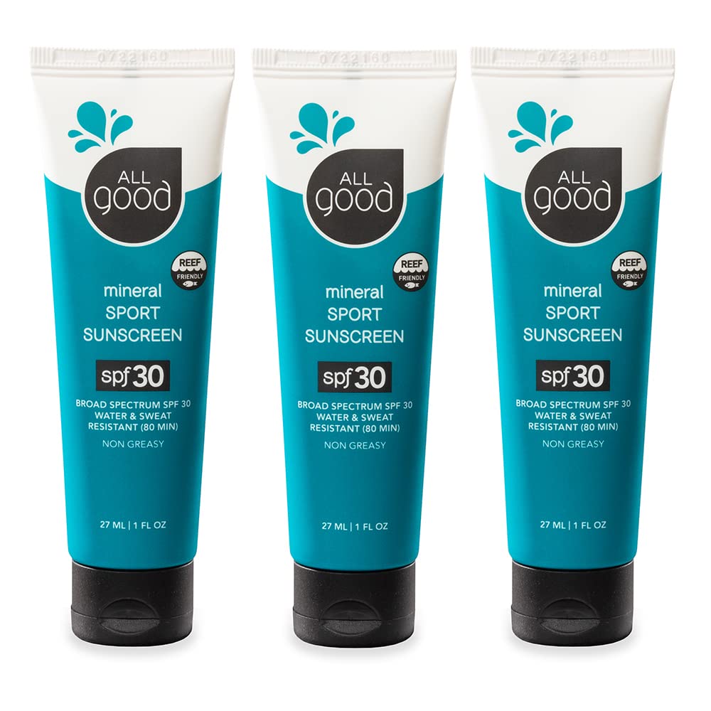 All Good Spf 30 Sunscreen Lotion - Travel-Sized, Water Resistant, 3-Pack, Tsa-Friendly