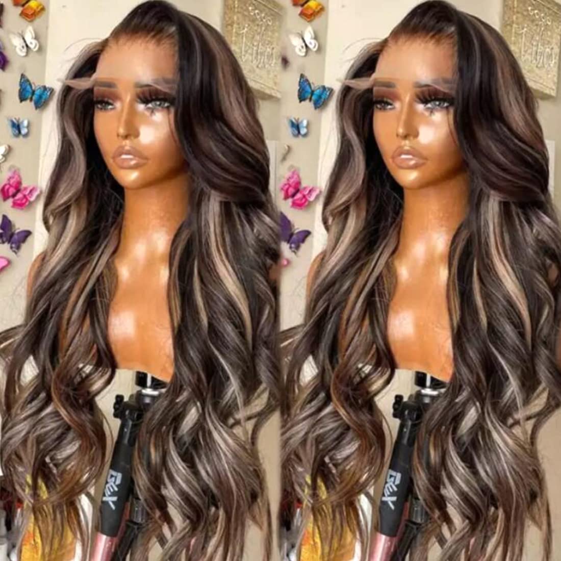 UNICE 12A Reddish Brown Body Wave Lace Front Wig 18 Inch Human Hair Pre Plucked Baby Hair