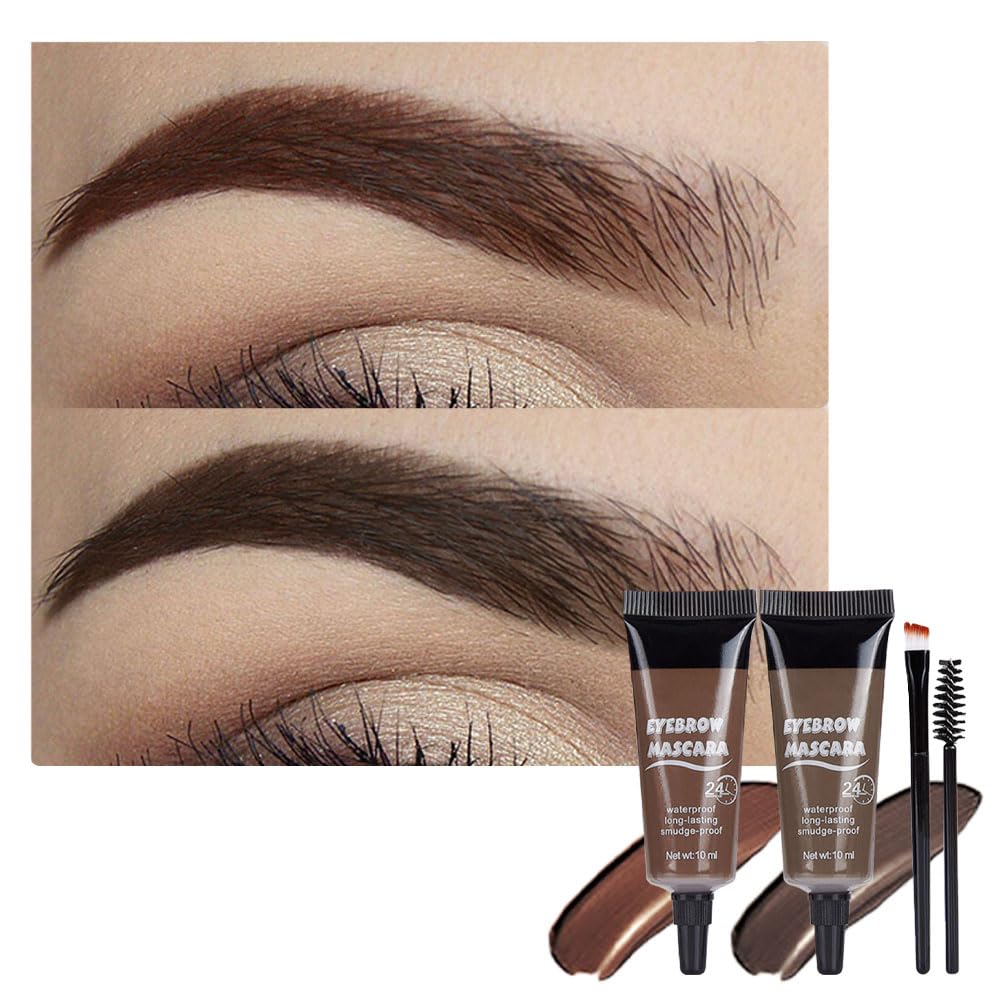 Bingbrush Tinted Thickening Eyebrow Mascara, Waterproof, 2 Pack - Light Medium Brown & Gray