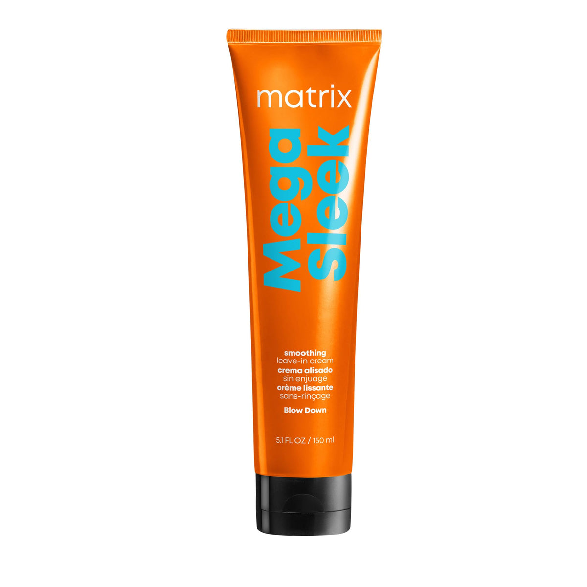 Matrix Mega Sleek Blow Down Smoothing Leave-In Cream, Heat Protectant For Frizzy Hair, 5.1 Fl Oz