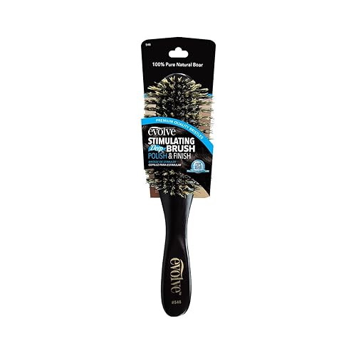 Evolve Deep Styling Brush - Black, Boar Bristles, 1 Count for Flawless Hair Styling