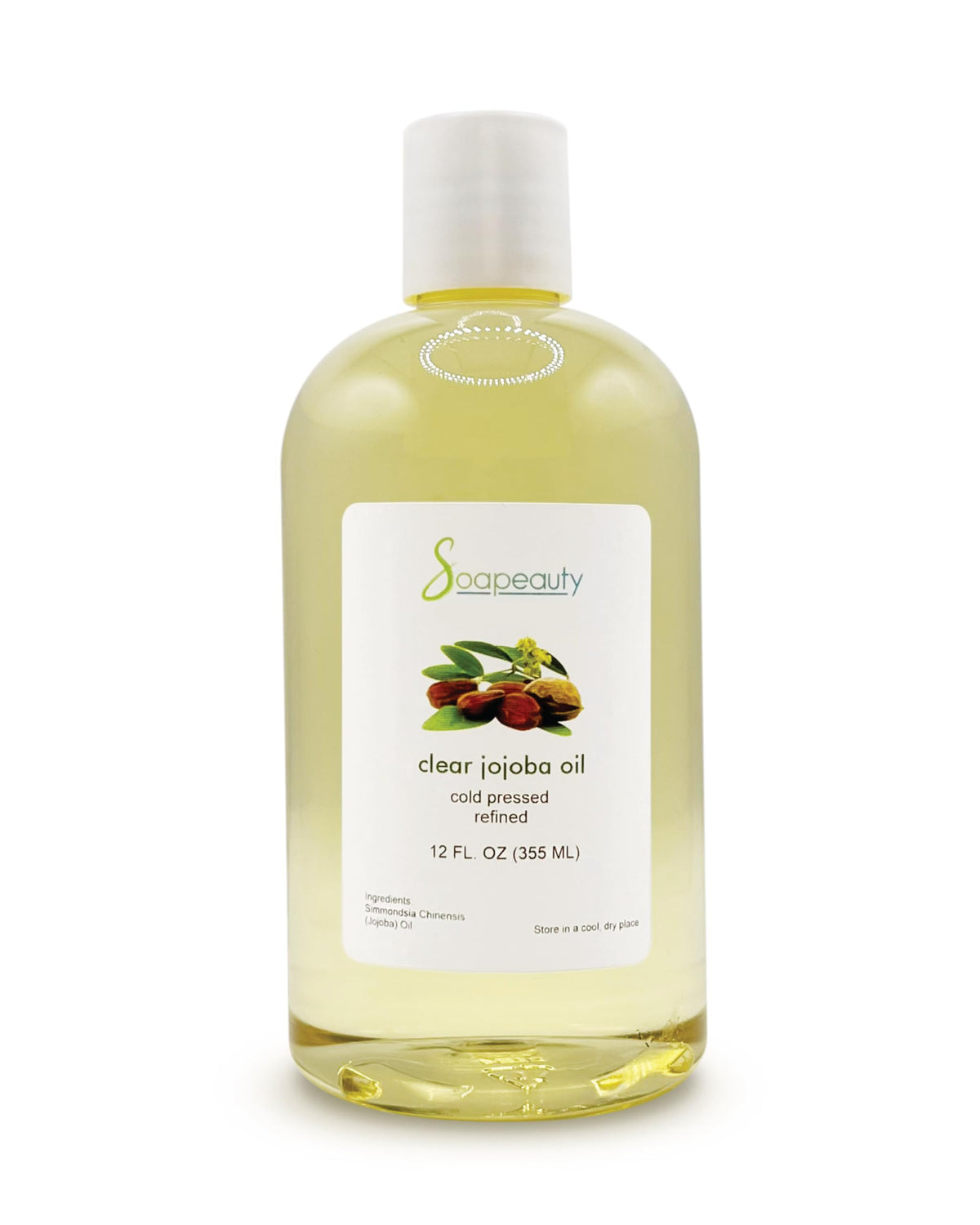 Soapeauty 100% Pure Clear Jojoba Oil - Moisturizing Oil for Skin, Hair & Nails, 12 fl