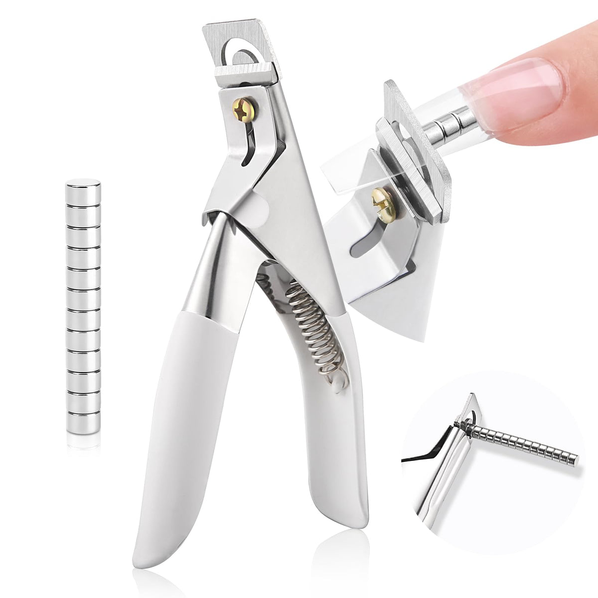 Saviland White Acrylic Nail Cutters - 15Pcs Sharp Nail Clipper & Manicure Tool For Salon/Home