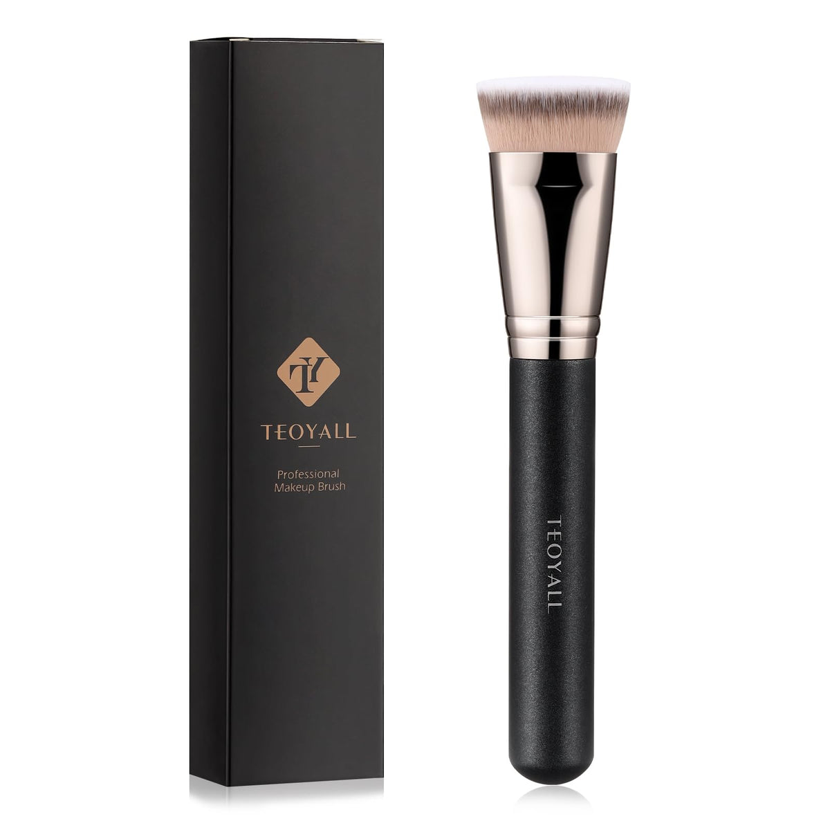 Teoyall Flat Top Contour Brush - Soft Synthetic Bristles For Liquid Cream Contouring & Bronzing