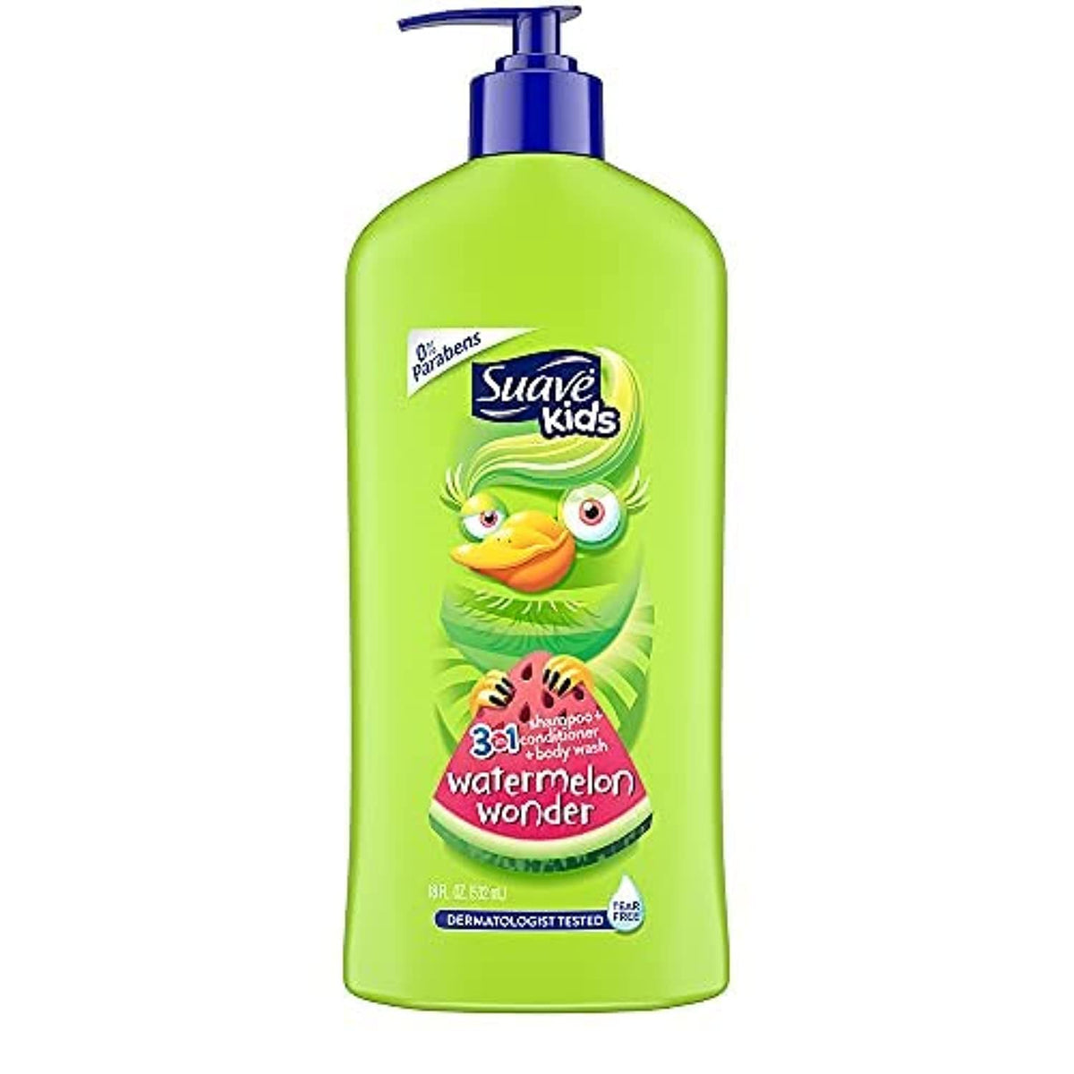 Suave Kids 3In1 Shampoo, Conditioner & Body Wash - Tear-Free Wacky Melon, 18 Oz