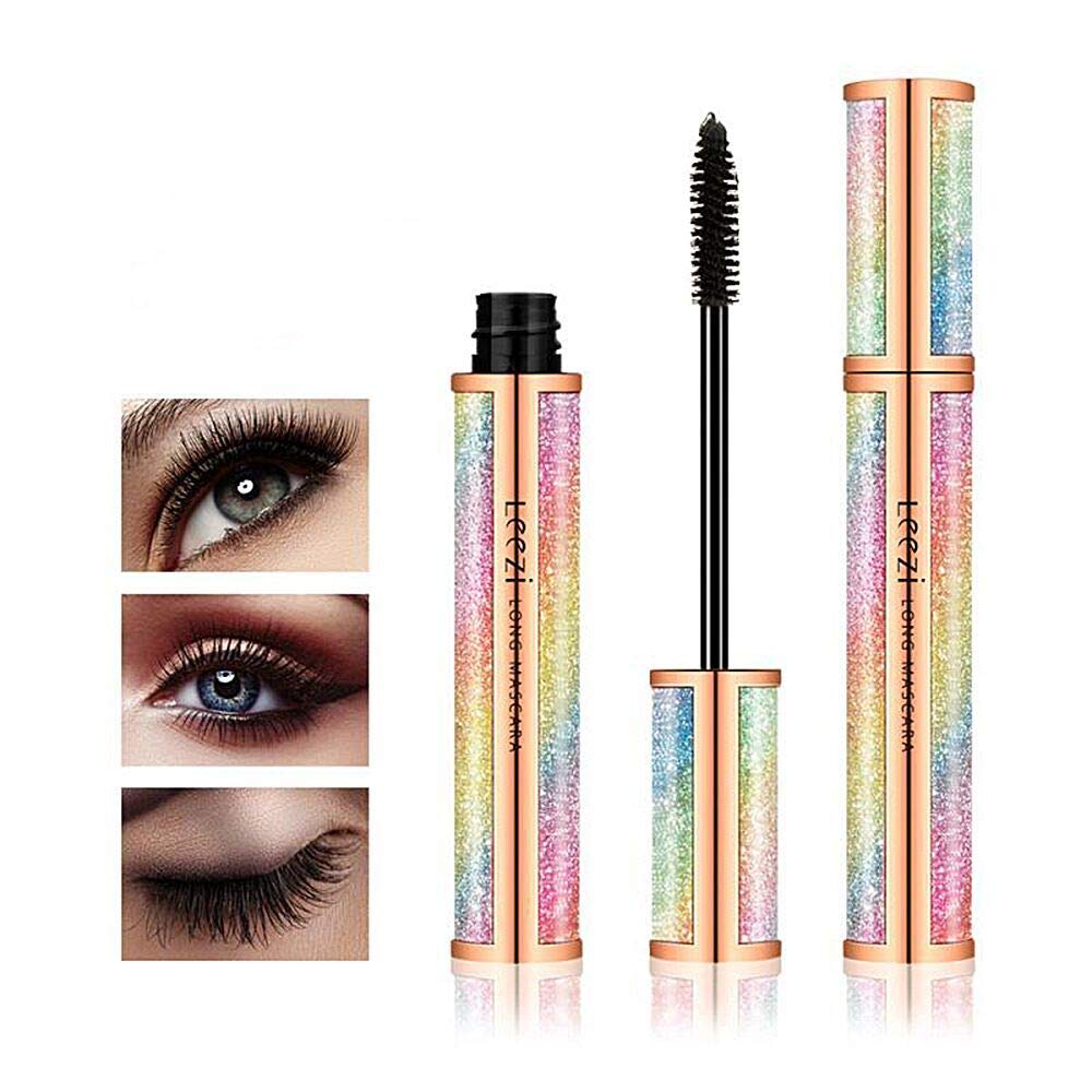 Leezi 4D Silk Fibre Eyelash Mascara - Waterproof, Smudge-Proof, Thick & Long Lasting, Black