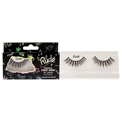 Rude Cosmetics Faux Mink 3D Lashes - Magnificent Pair for Women, 1 Pc