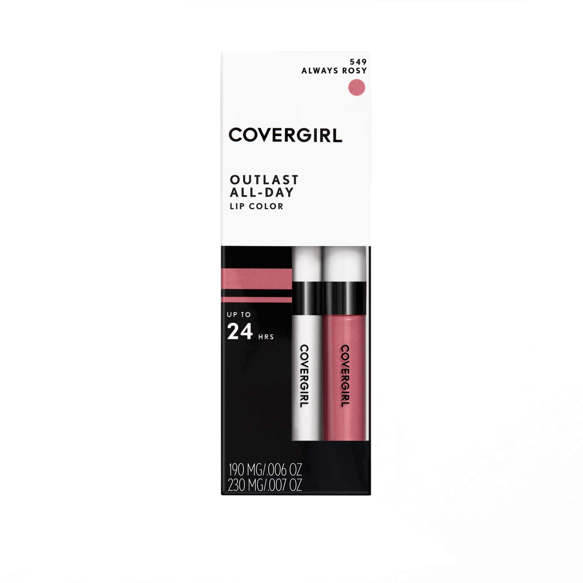 Covergirl Outlast All-Day Moisturizing Lip Color Set, Always Rosy, 2 Count