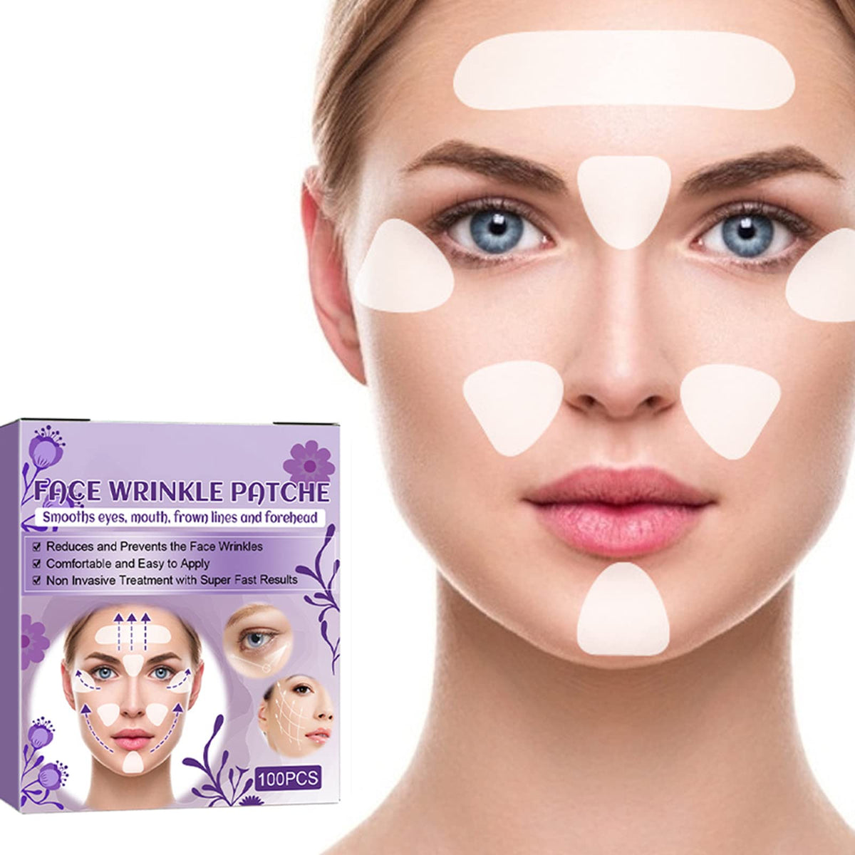 Faeceyer Face Lift Tape - 100 Pcs Anti-Wrinkle Forehead Patches For Invisible Lifting