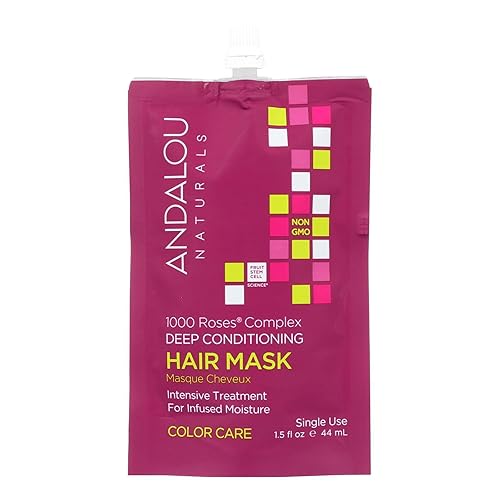 Andalou Naturals 1000 Roses Deep Conditioning Hair Mask, 1.5 Oz, Pack Of 6