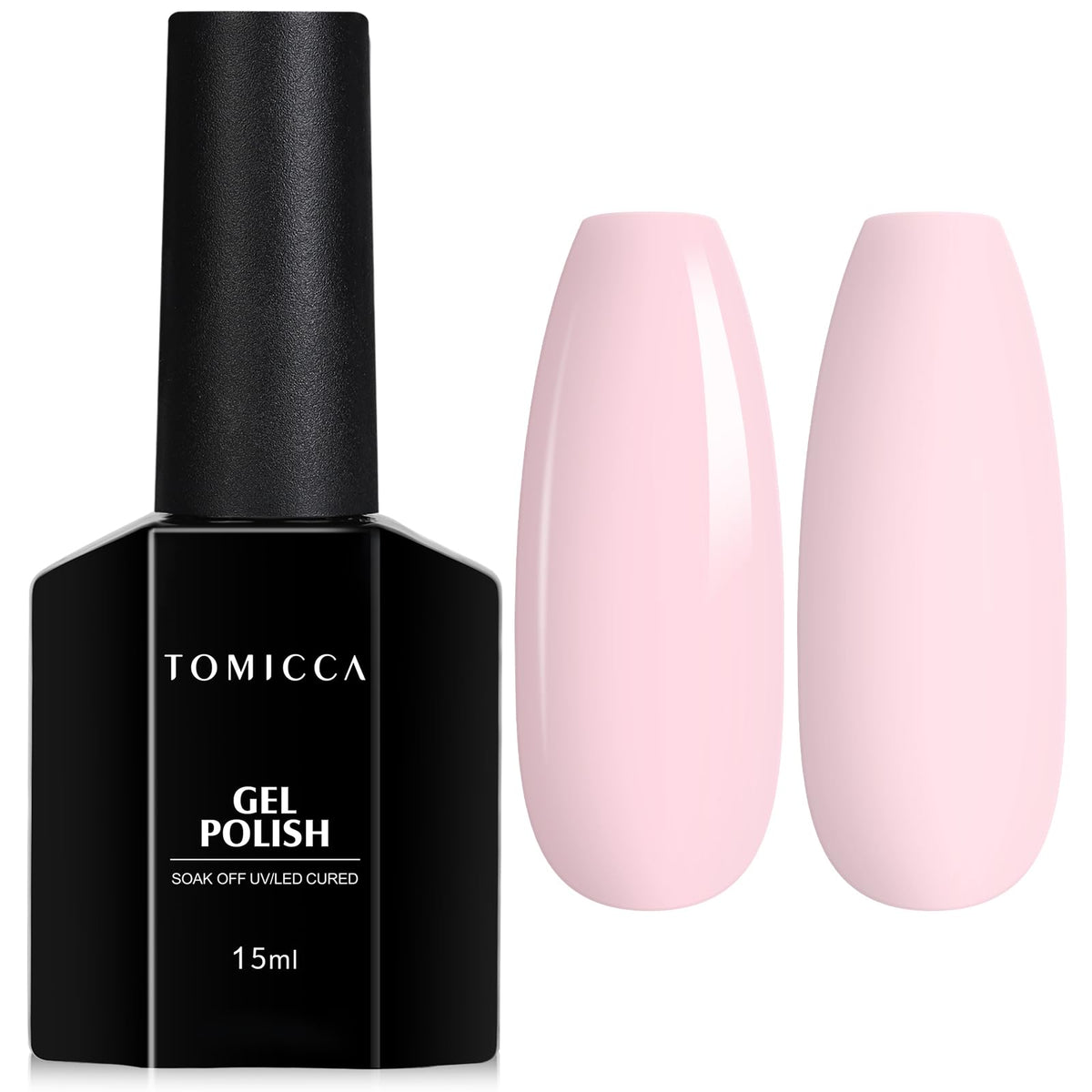 Tomicca Light Pink Gel Nail Polish, 0.26 Fl Oz, Bubble Bath Baby Pink Manicure, Pack Of 2