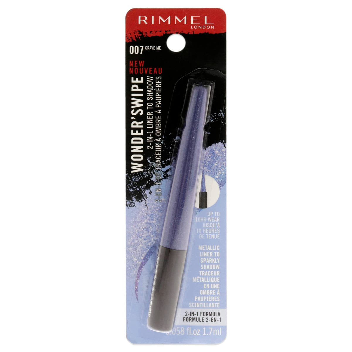 Rimmel London Wonder Swipe 2-in-1 Liner to Shadow, 007 Crave Me, 0.06 oz Eyel