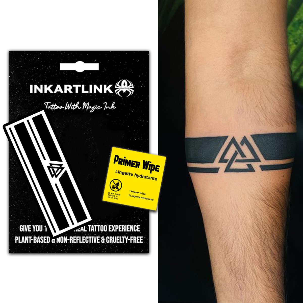 Inkartlink Semi-Permanent Arm Tattoos, Waterproof, Realistic Design - Armband 4, Large Size