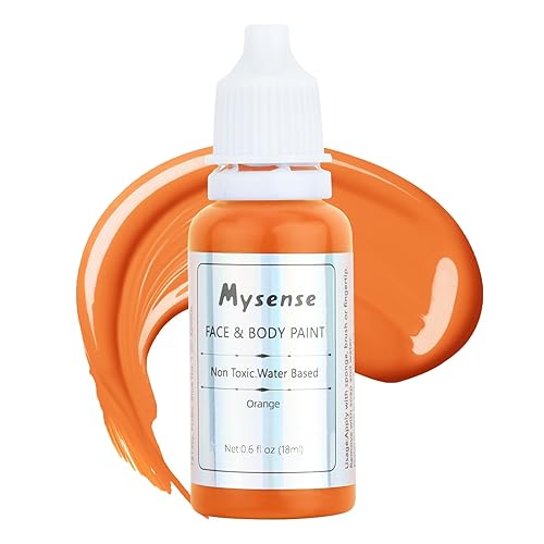 Mysense Orange Face Body Paint - Washable, Non-Toxic Cream For Halloween & Cosplay Makeup, 0.6Oz