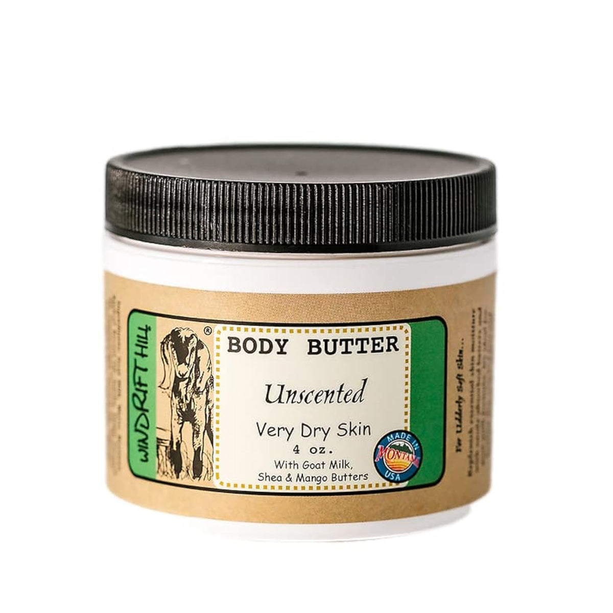 Windrift Hill Unscented Body Butter For Very Dry Skin, 1.33 Oz (Pack Of 3)