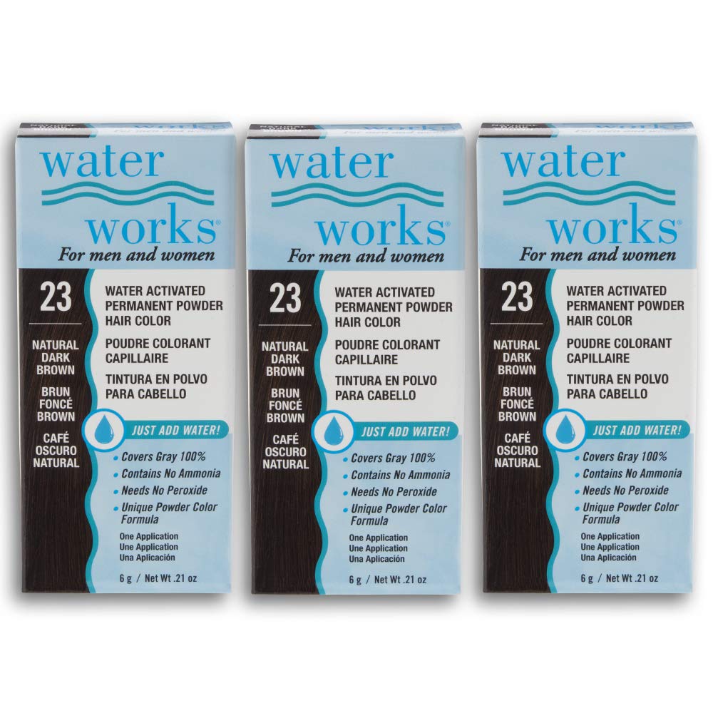 Water Works Permanent Powder Hair Color, Dark Brown - 3 Pack, 1 Count