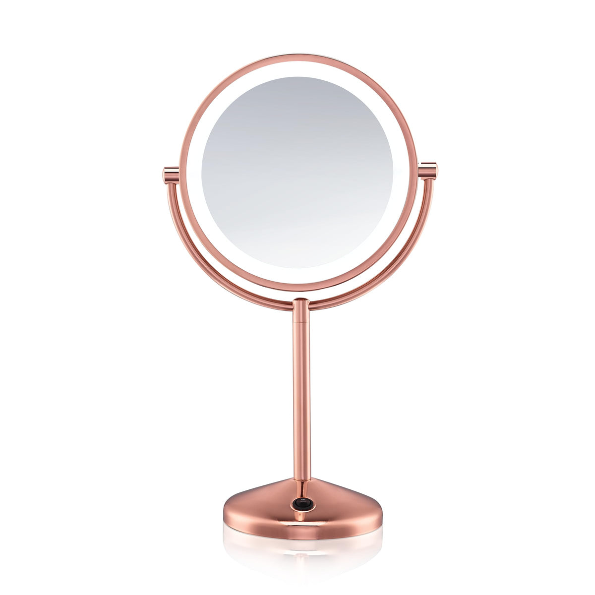 Conair Rose Gold Lighted Makeup Mirror, Led 1X/10X Double Sided, Battery Operated