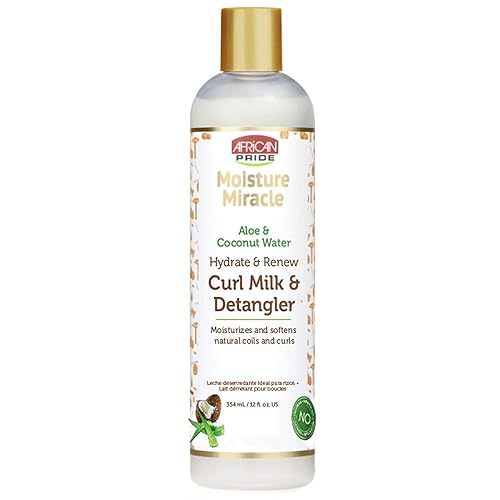 African Pride Curl Milk & Hair Detangler - 12 Oz, Hydrates & Controls Frizz For Natural Curls