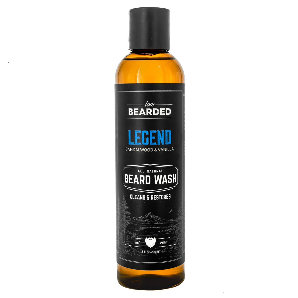 Live Bearded Beard Wash - 8 Fl Oz Water-Based Cleanser With All-Natural Ingredients, Legend Scent