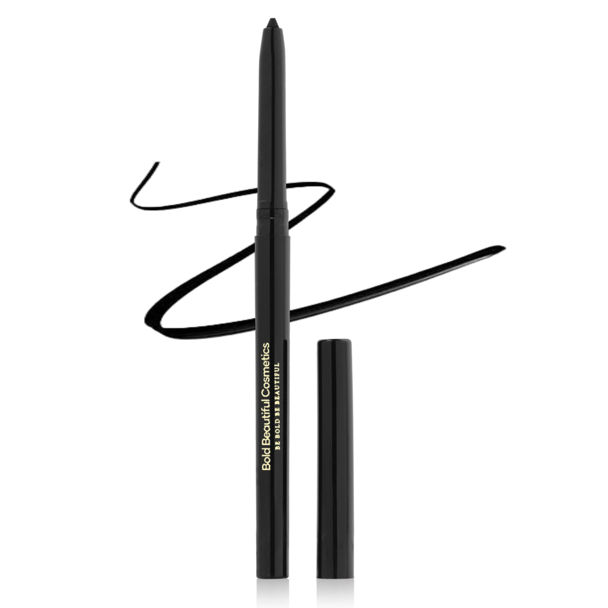 Bold Beautiful Cosmetics Retractable Eyeliner - Hypoallergenic, Waterproof, Smudge-Proof, Black