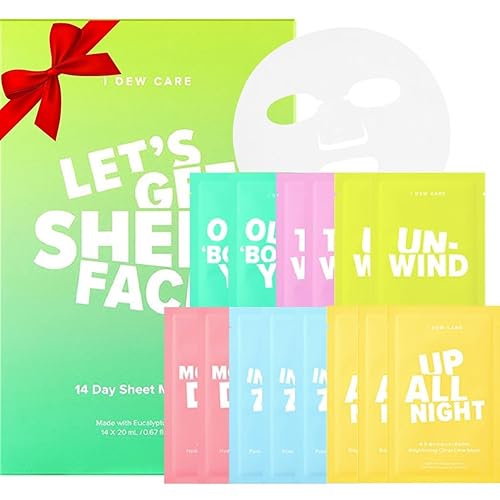 I Dew Care Korean Glass Skin Sheet Mask 14 Pack - Collagen Face Masks For Perfect Skin Care