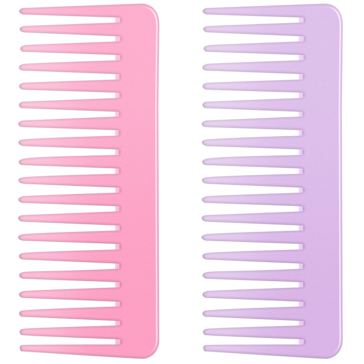 Sjlcyzs Wide Tooth Detangling Comb Set For Curly Hair - 2 Pack, Pink & Purple, No Handle