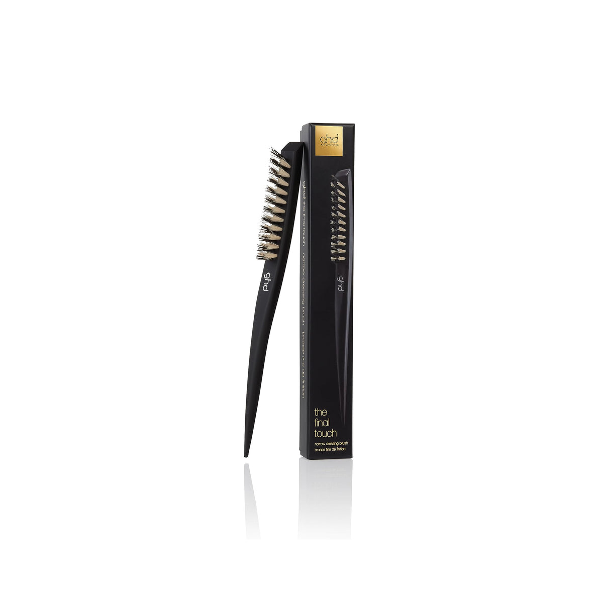 Ghd The Final Touch Narrow Dressing Brush - Black Boar Bristles For Perfect Styling