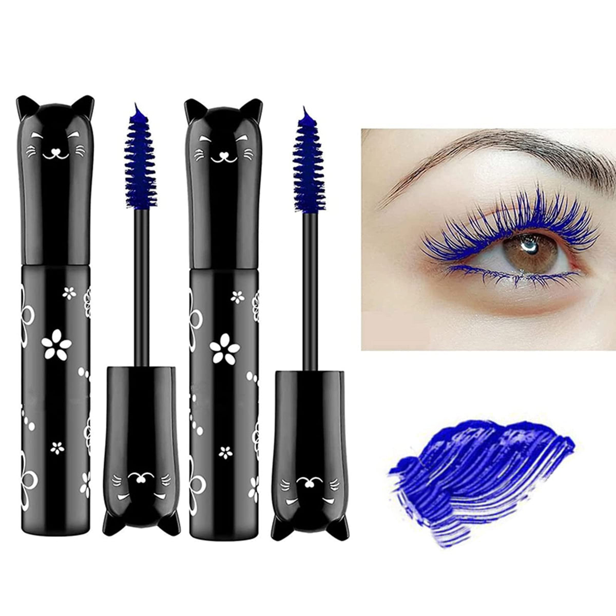 Lgszgdcn Blue Mascara - Waterproof, Fast Drying, Curling & Lengthening Lashes (2 Pcs)