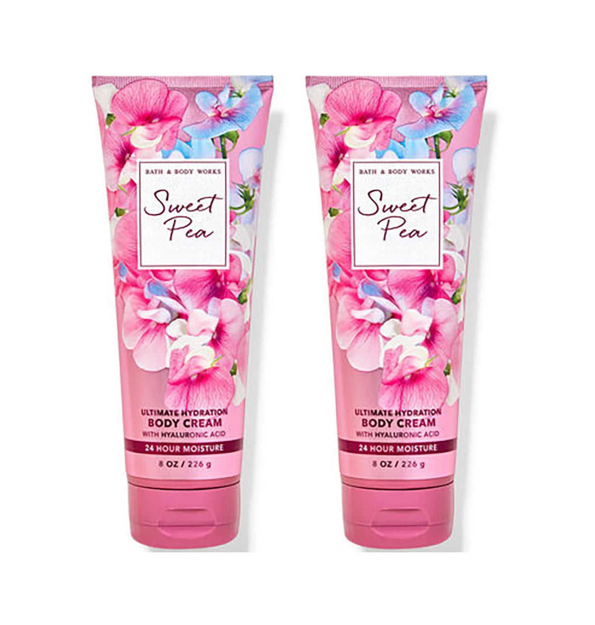 Bath & Body Works Sweet Pea Ultra Shea Body Cream 2 Pack, 8 Oz Each - Moisturizing Lotion