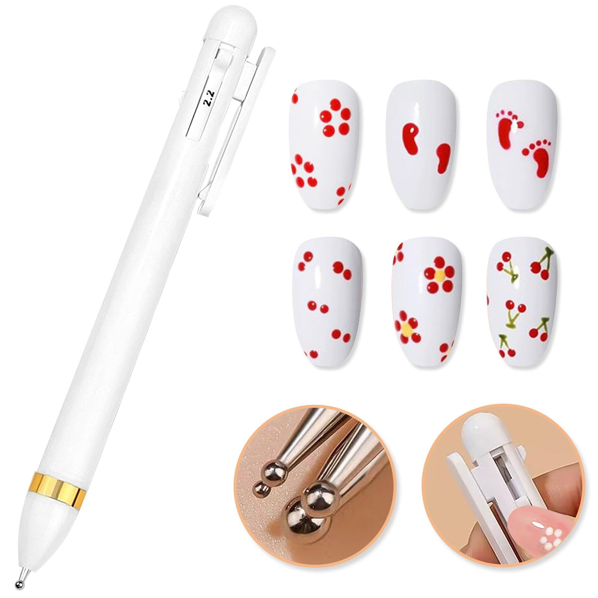 Honey Joy Nail Dotting Pen Kit - Art Tools For Nail Design & Watercolor, Acrylic, Nat248